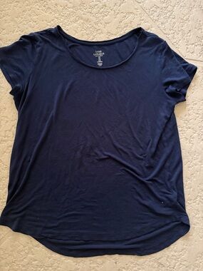 GAP Luxe Navy Short Sleeve Scoop Tee